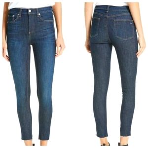 Rag & Bone 10" Ankle Skinny Jeans  Raw Hem 23 Waist Mad River Wash